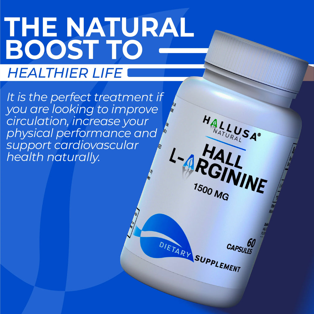 L- Arginine, Pre Workout Pills L-Arginine Hcl 1500 Mg, Nitric Oxide for Muscle Blood Circulation, Amino Acids Supplement - Amino Energy - Energy Supplements - 60 Caps