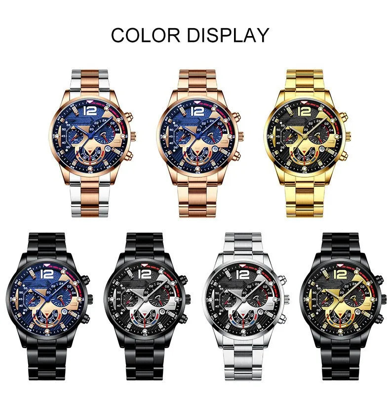 Montre Homme Fashion Mens Sports Watches Luxury Steel Quartz Watch Mens Business Watches Casual Calendar Clock Reloj Hombre