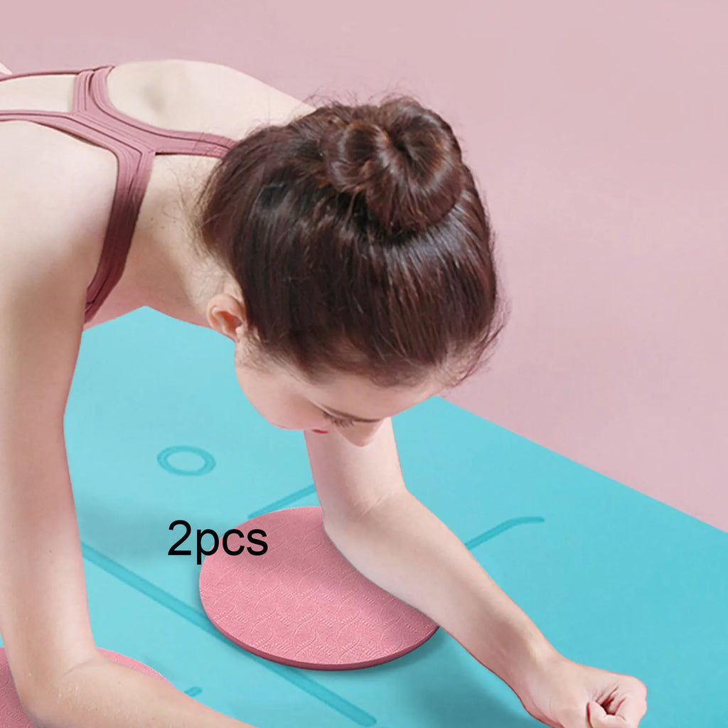 2Pcs Yoga Knee Pads 7inch Dia Portable Yoga Cushions Anti Slip Exercise Protection Cushions for Pilates Plank Home Fitness