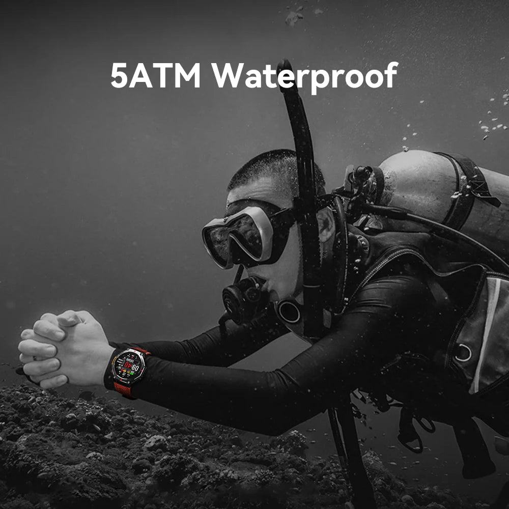 M-Rex4 Smart Watches for Men Women 5ATM Waterproof Bluetooth Connect Make Calls Sports Fitness GPS NFC Touch Screen Smartwatch