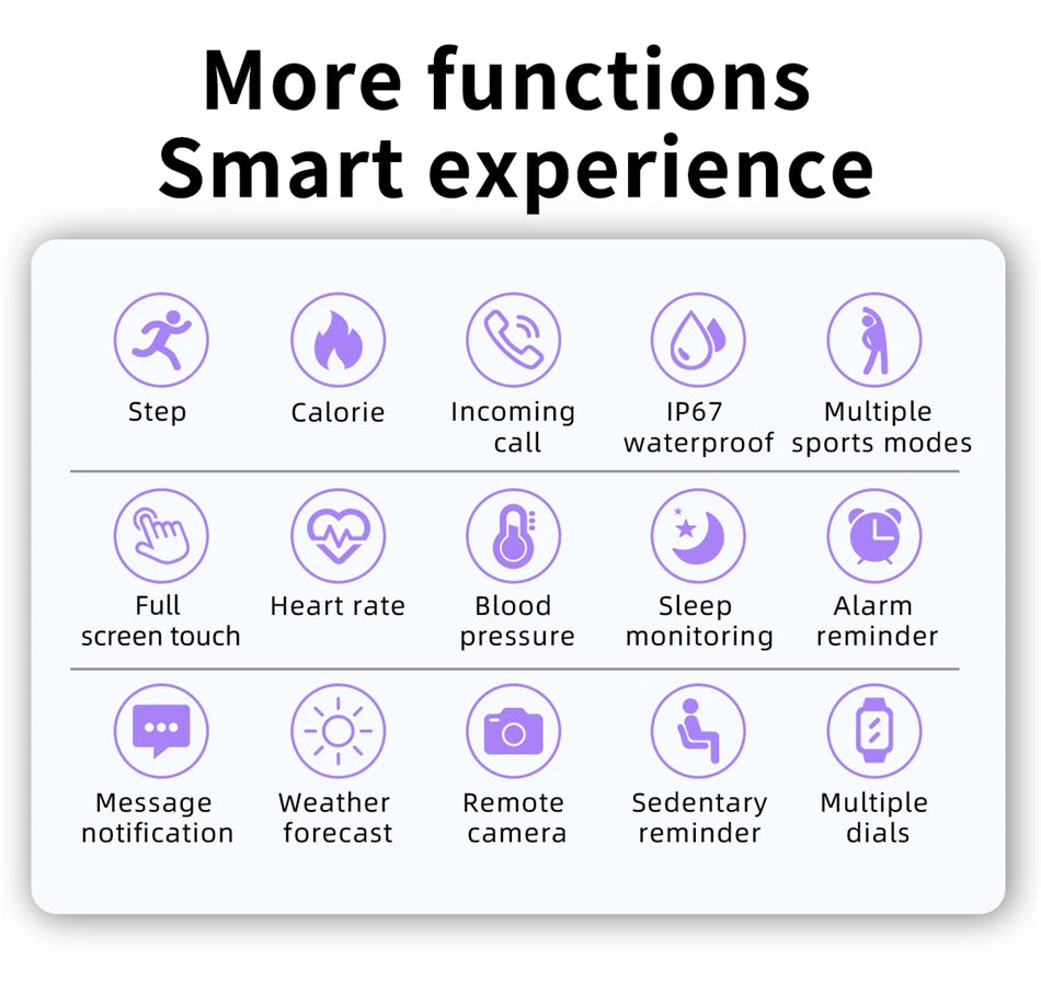 LIGE Smart Watch Women Men Full Touch Screen Bluetooth 5.2 Call Waterproof Watches Sports Fitness Tracker Factory IP67 ZL02 New