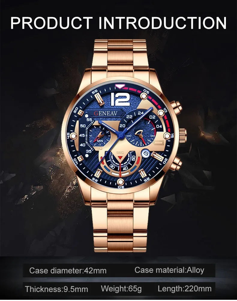 Montre Homme Fashion Mens Sports Watches Luxury Steel Quartz Watch Mens Business Watches Casual Calendar Clock Reloj Hombre