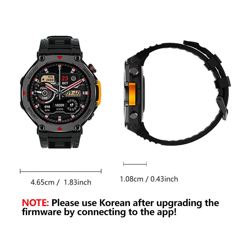 M-Rex4 Smart Watches for Men Women 5ATM Waterproof Bluetooth Connect Make Calls Sports Fitness GPS NFC Touch Screen Smartwatch