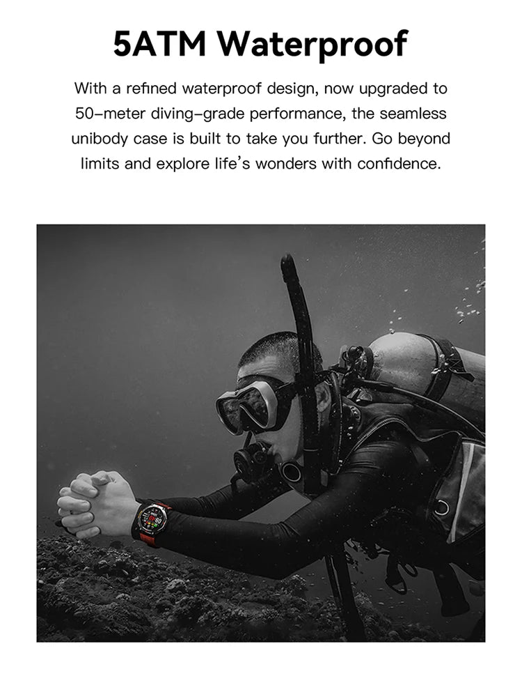 M-Rex4 Smart Watches for Men Women 5ATM Waterproof Bluetooth Connect Make Calls Sports Fitness GPS NFC Touch Screen Smartwatch