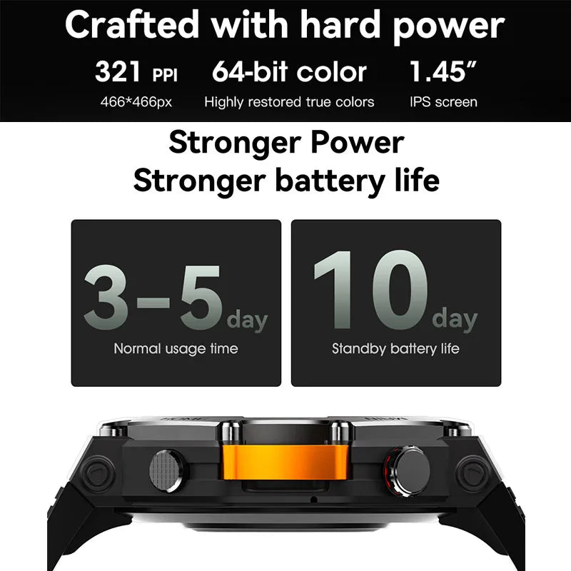 M-Rex4 Smart Watches for Men Women 5ATM Waterproof Bluetooth Connect Make Calls Sports Fitness GPS NFC Touch Screen Smartwatch