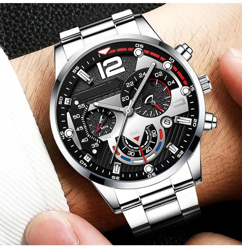 Montre Homme Fashion Mens Sports Watches Luxury Steel Quartz Watch Mens Business Watches Casual Calendar Clock Reloj Hombre