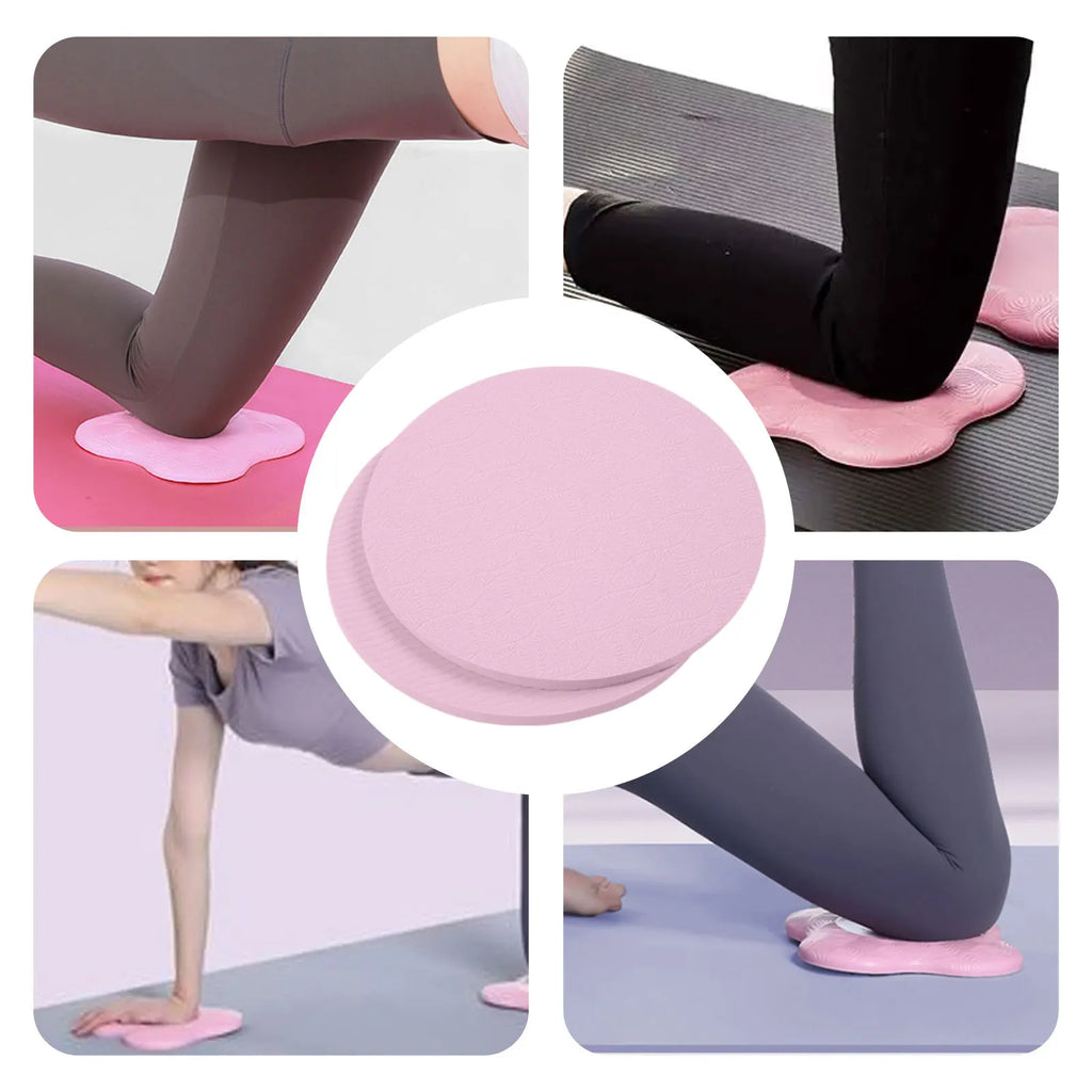 2Pcs Yoga Knee Pads 7inch Dia Portable Yoga Cushions Anti Slip Exercise Protection Cushions for Pilates Plank Home Fitness