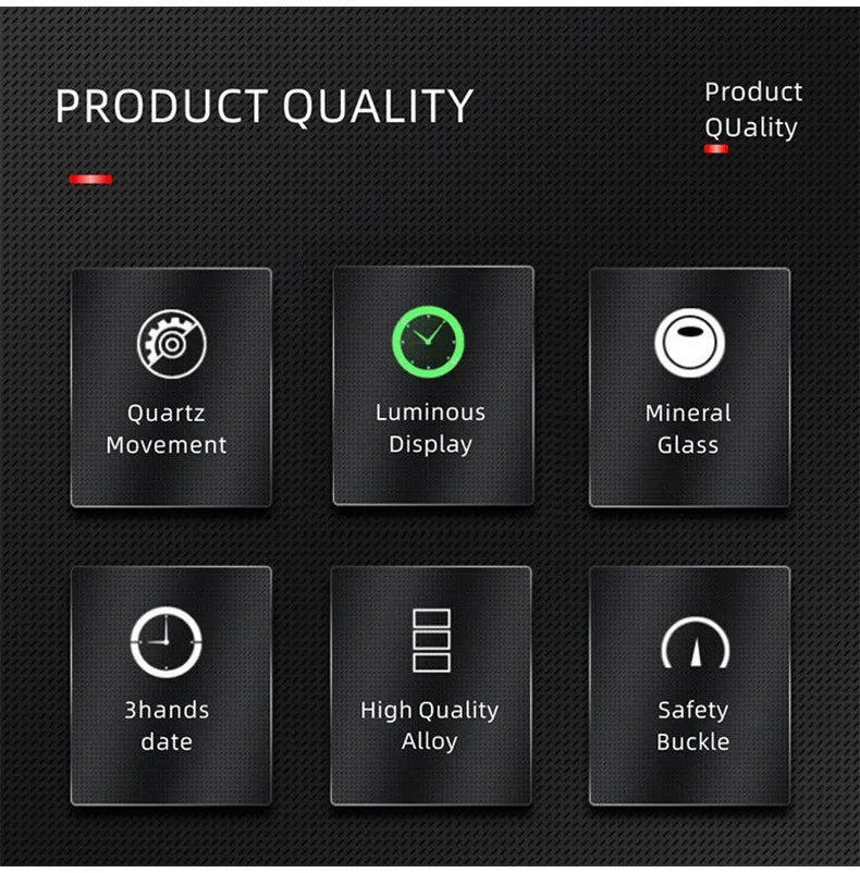 Montre Homme Fashion Mens Sports Watches Luxury Steel Quartz Watch Mens Business Watches Casual Calendar Clock Reloj Hombre